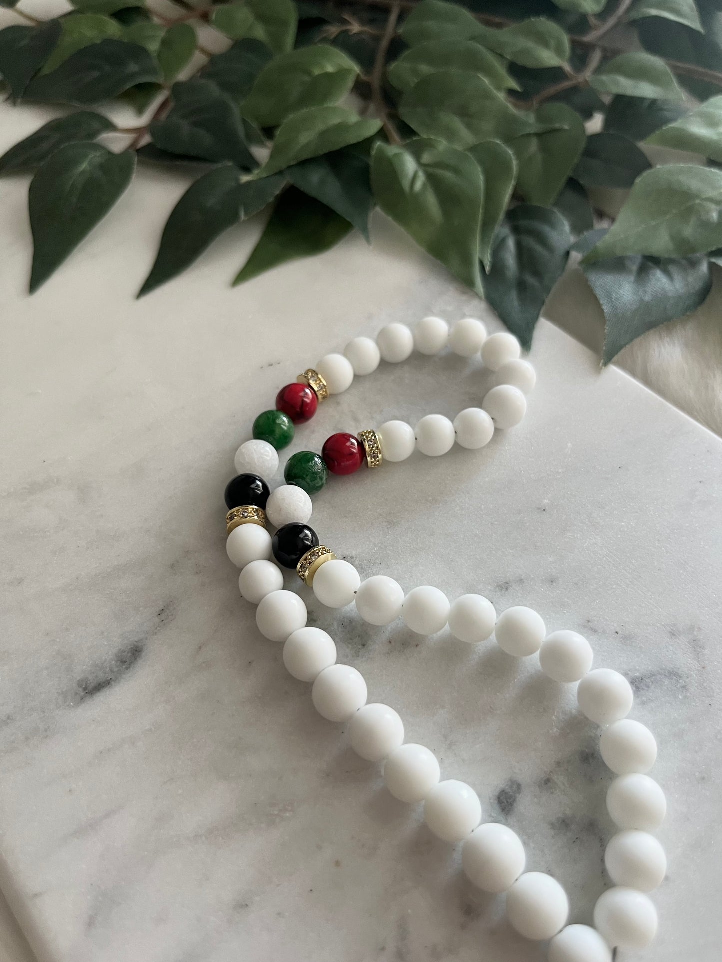 Tasbih - 33 Beads Handheld - Matte White - Palestine
