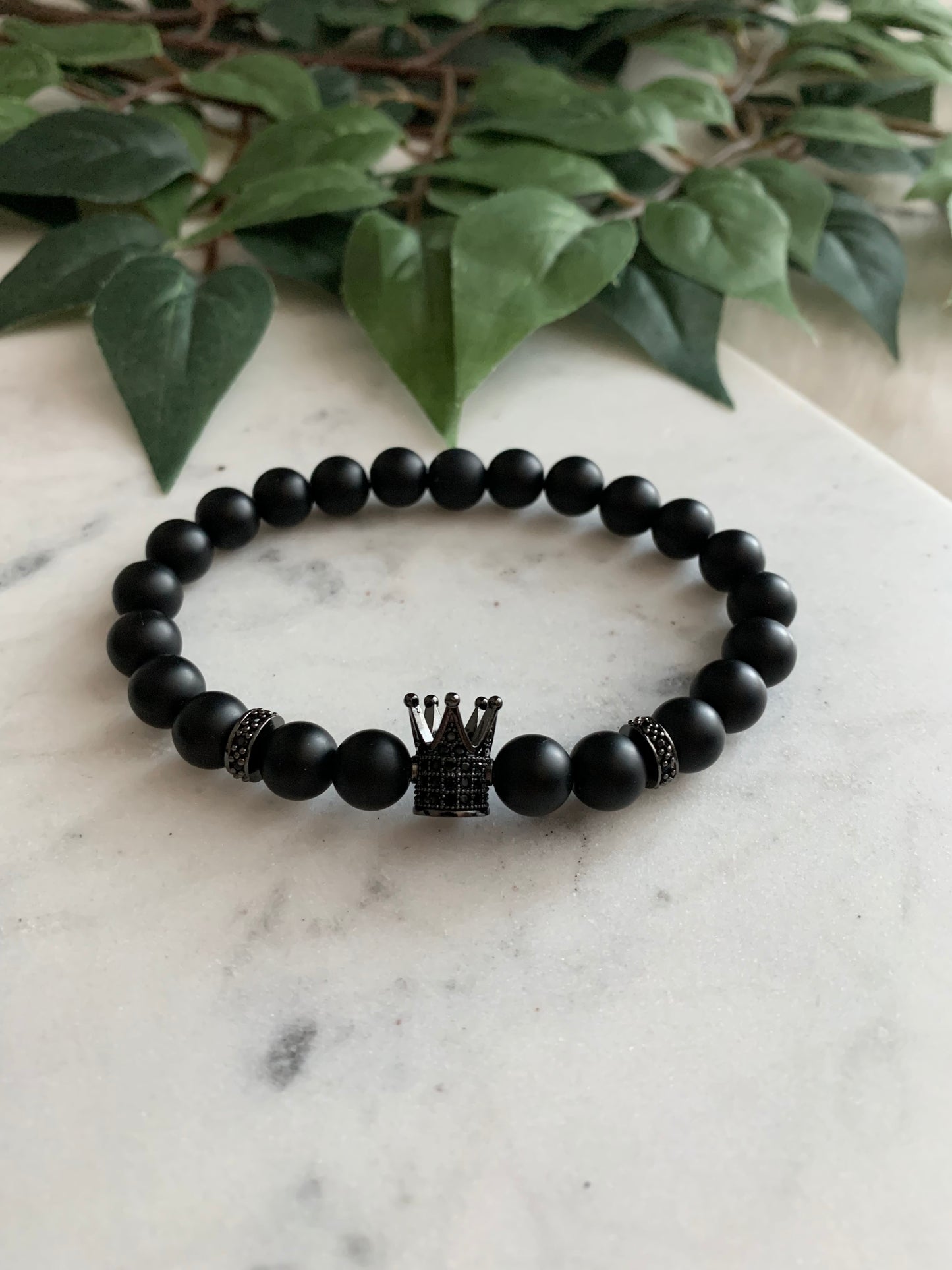 Matte Black Tall Crown Bracelet