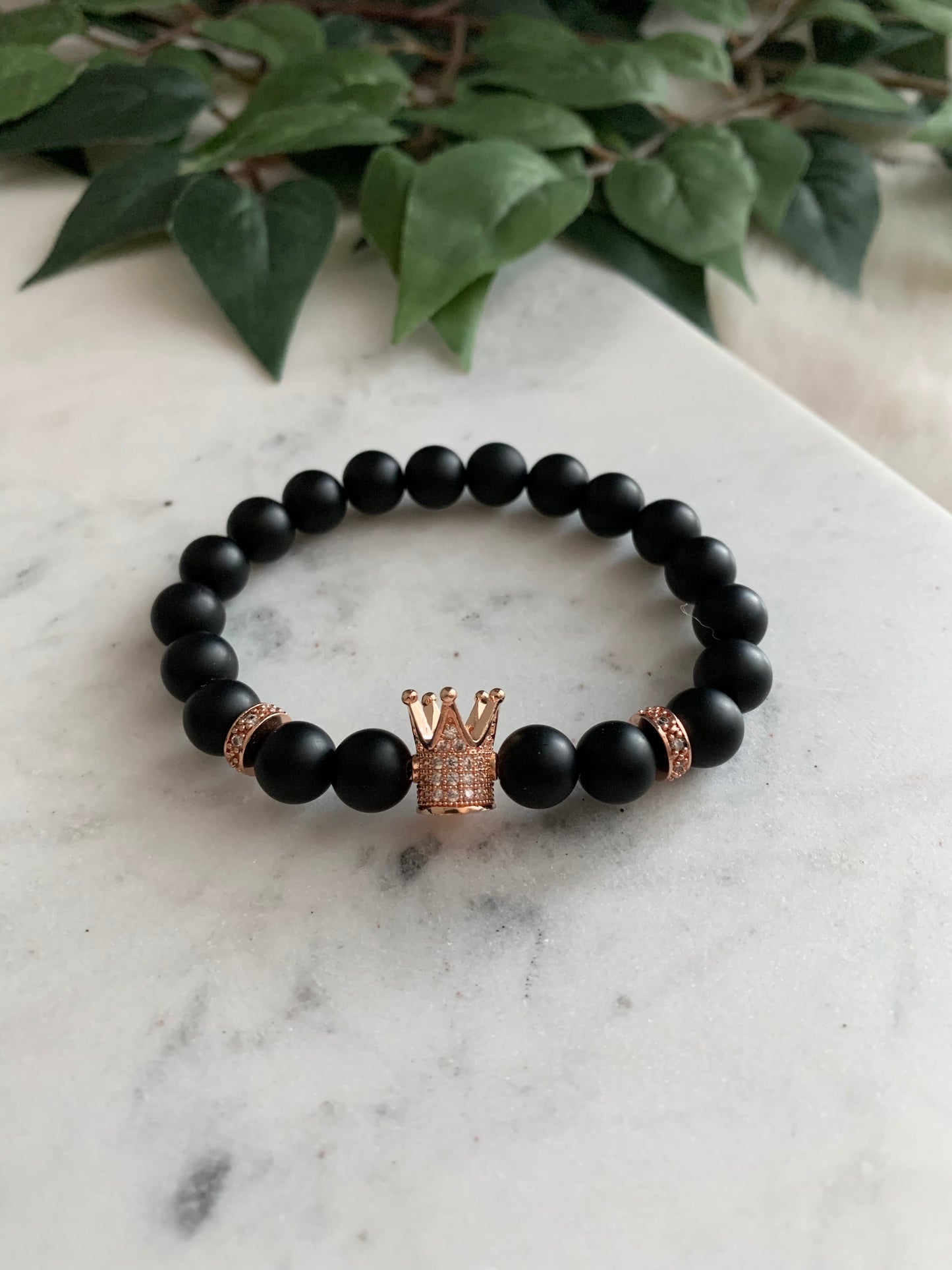 Matte Black Tall Crown Bracelet