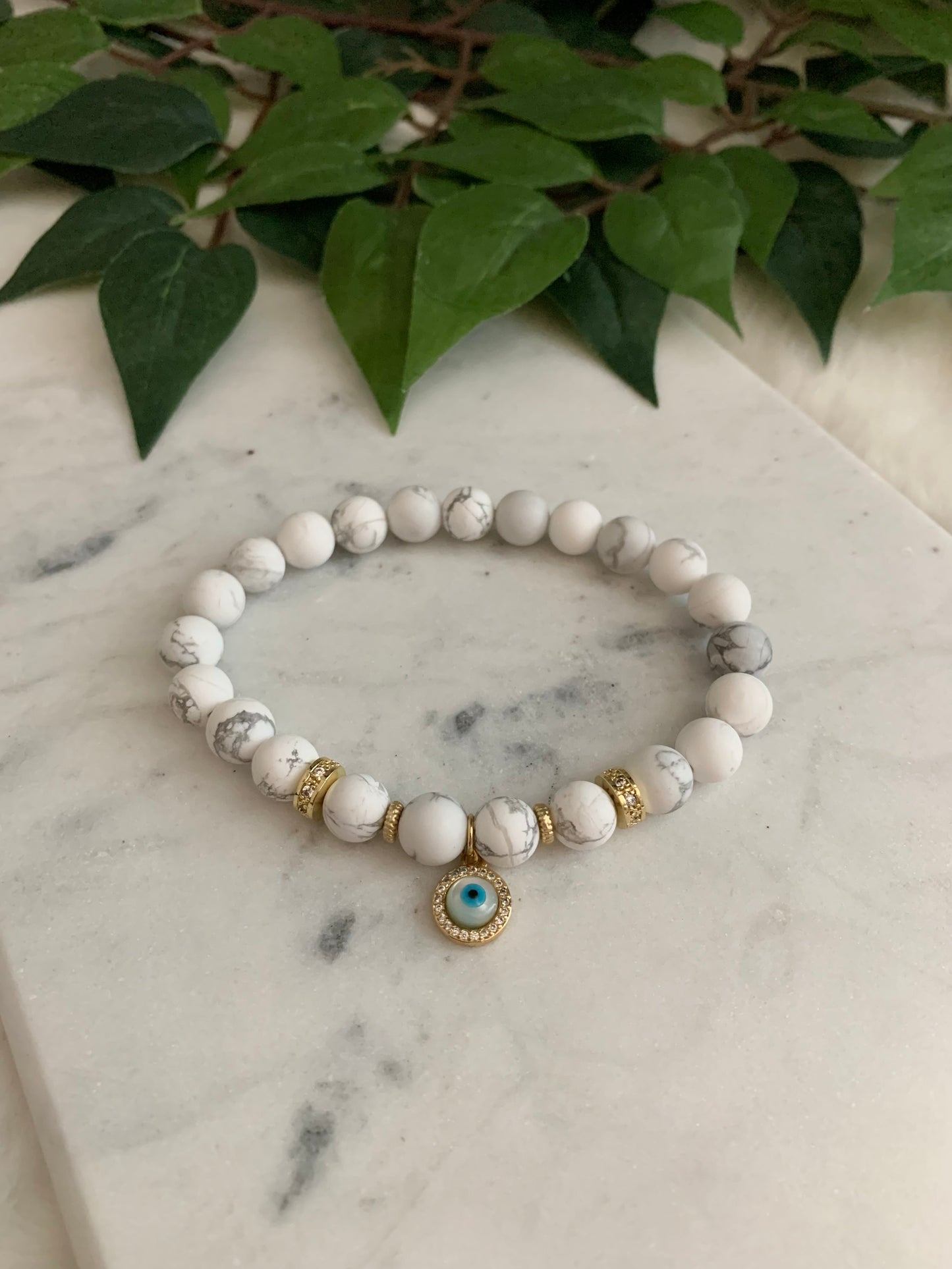 Howlite Evil Eye Bracelet