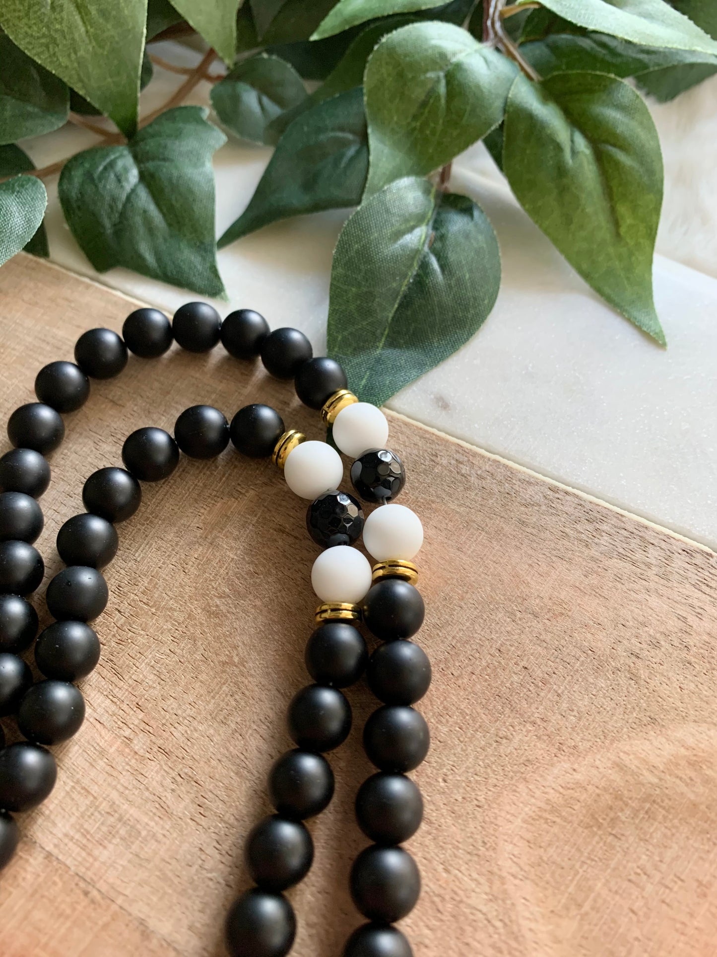 Tasbih - Mercedes - Matte Black Lebanese Flag