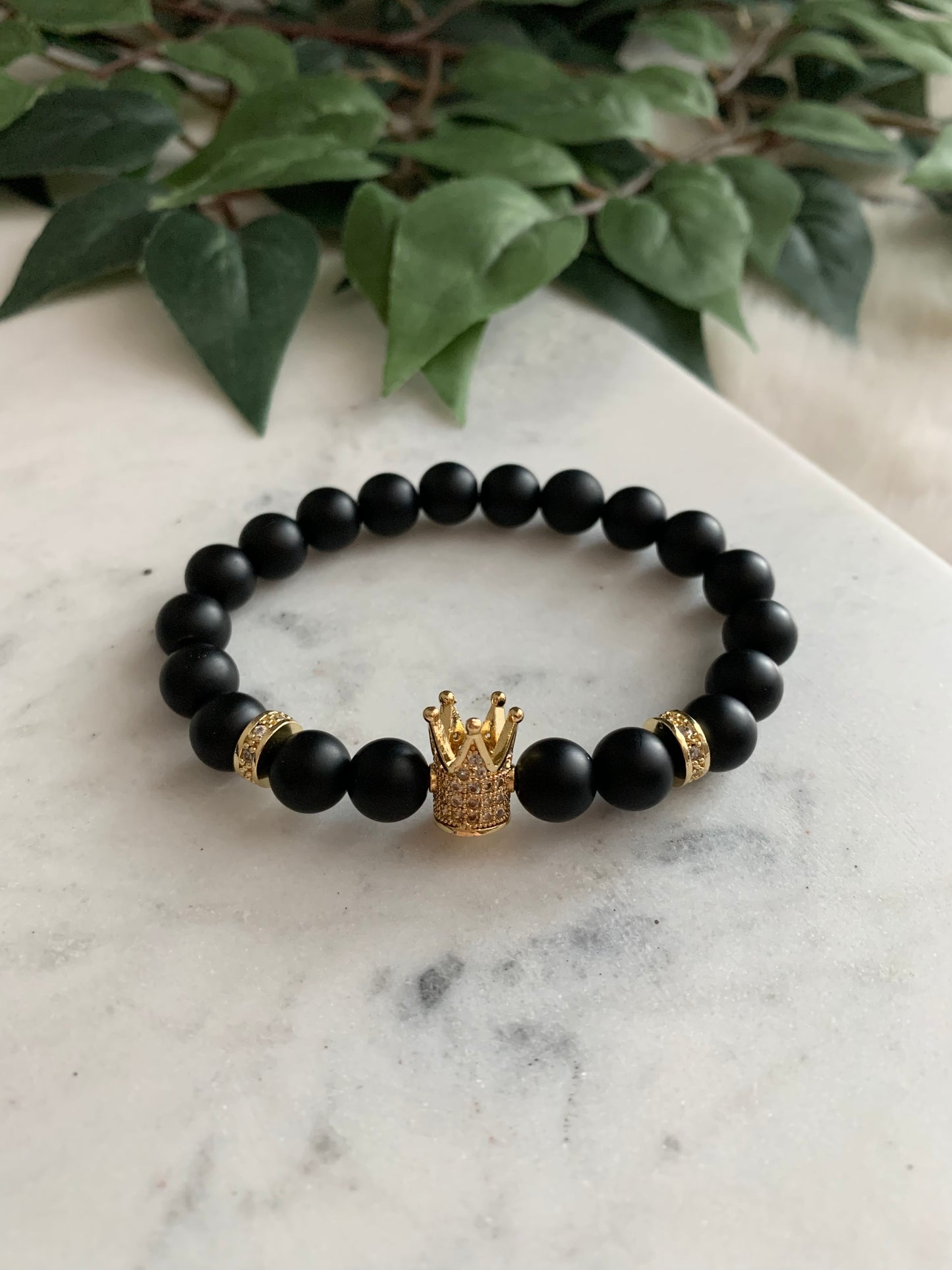 Matte Black Tall Crown Bracelet