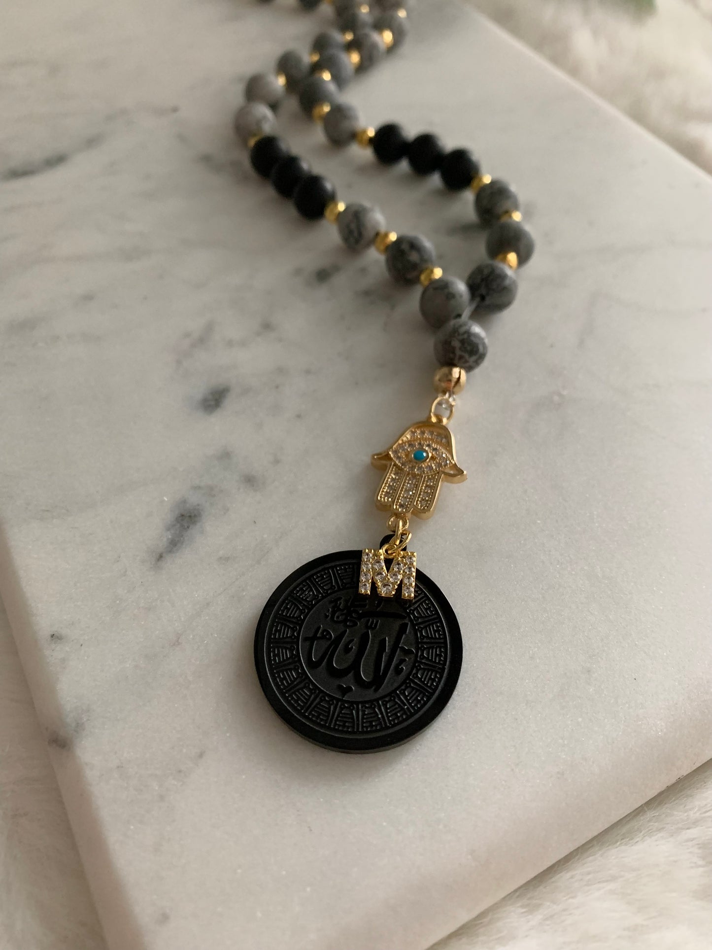 Tasbih - Jeeps & Trucks - Jasper & Matte Black - Allah Medallion