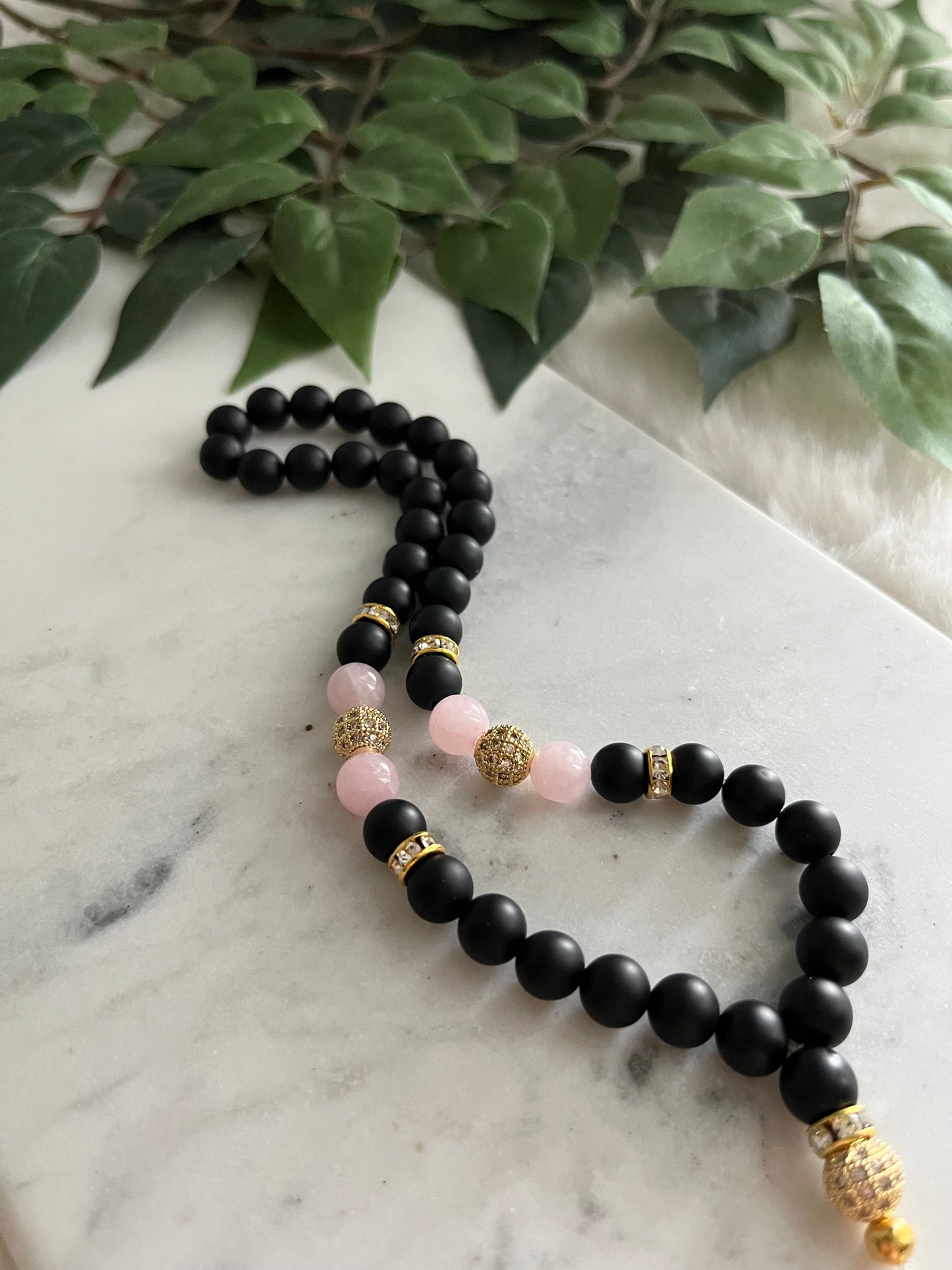 Tasbih - Jeeps & Trucks - Matte Black & Pink - Allah - Letter