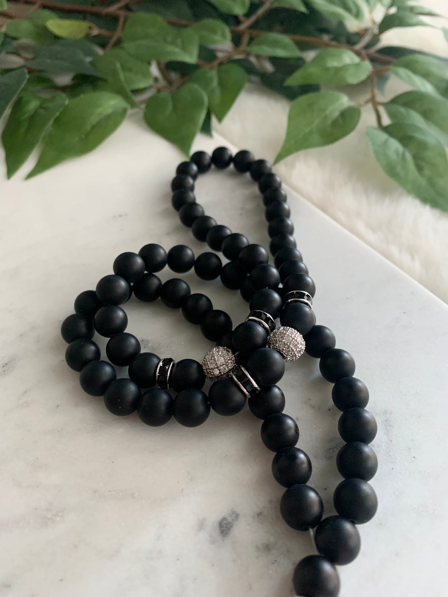 Tasbih - 66 Beads - Matte Black - Zulfiqar Sword & Verily With Hardship Comes Ease Pendant