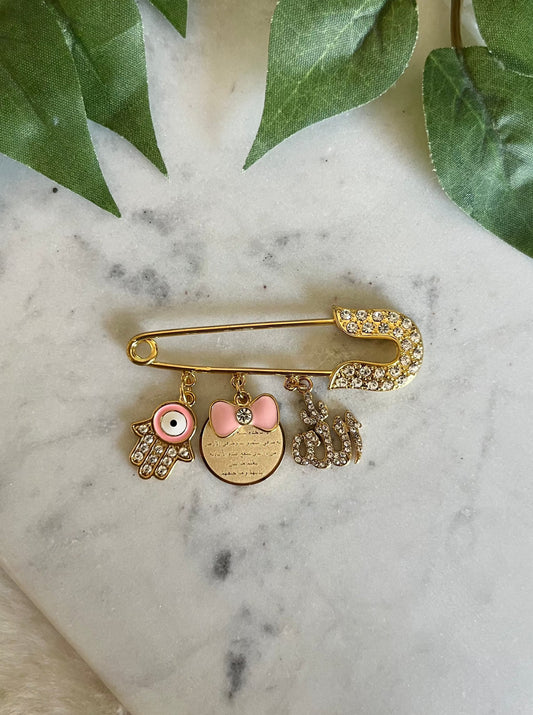 Baby Pin - Hamsa & Allah Charm - Girls