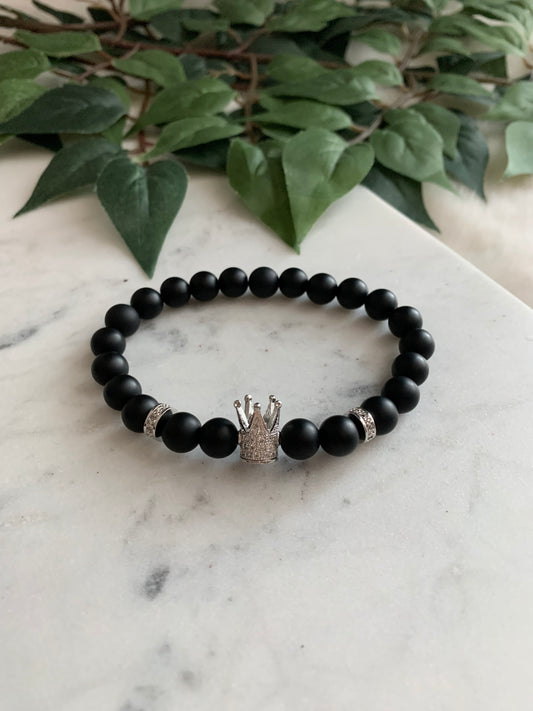 Matte Black Tall Crown Bracelet