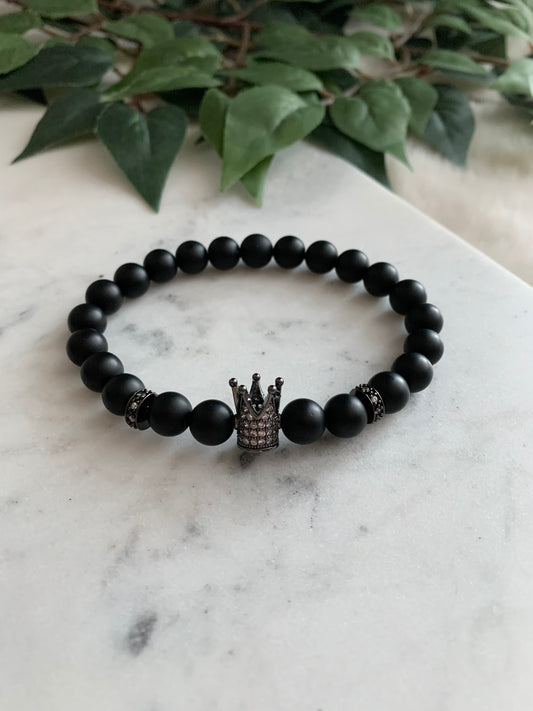 Matte Black Tall Crown Bracelet