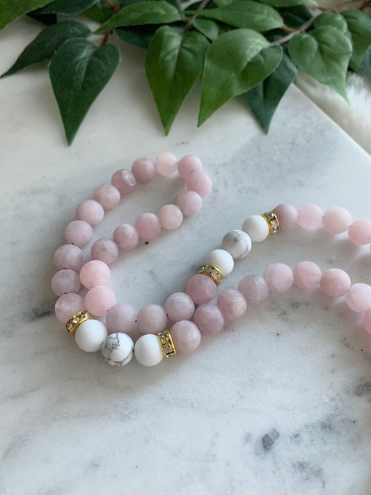 Tasbih - 50 Beads - Matte Rose Quartz - Allah Pendant