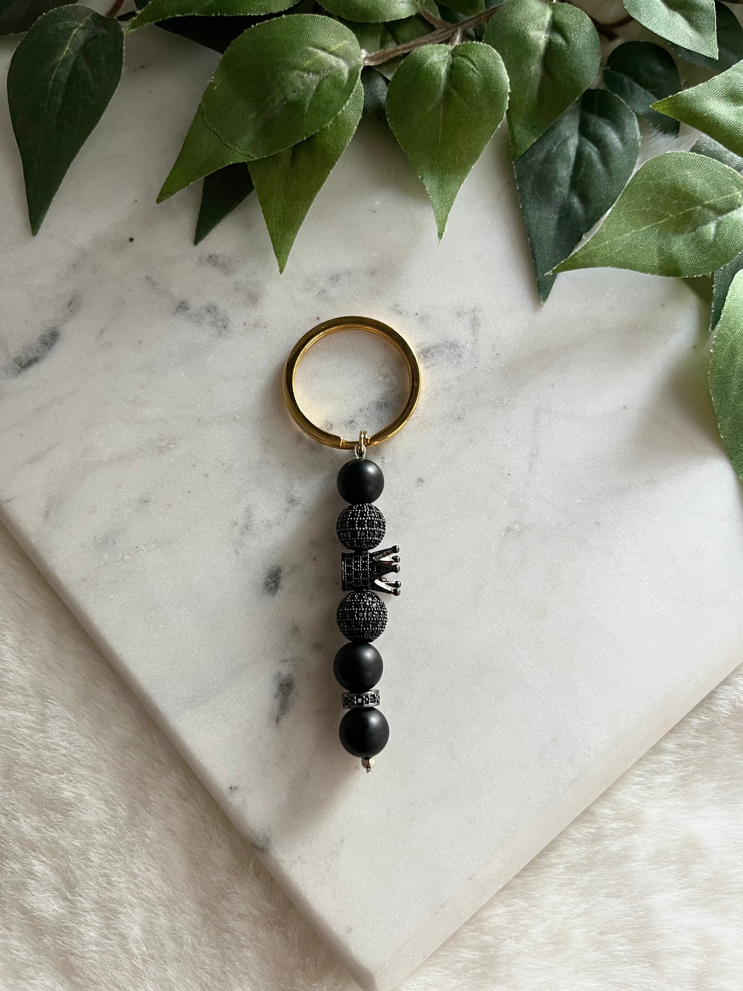 Matte Black - Black Tall Crown Keychain