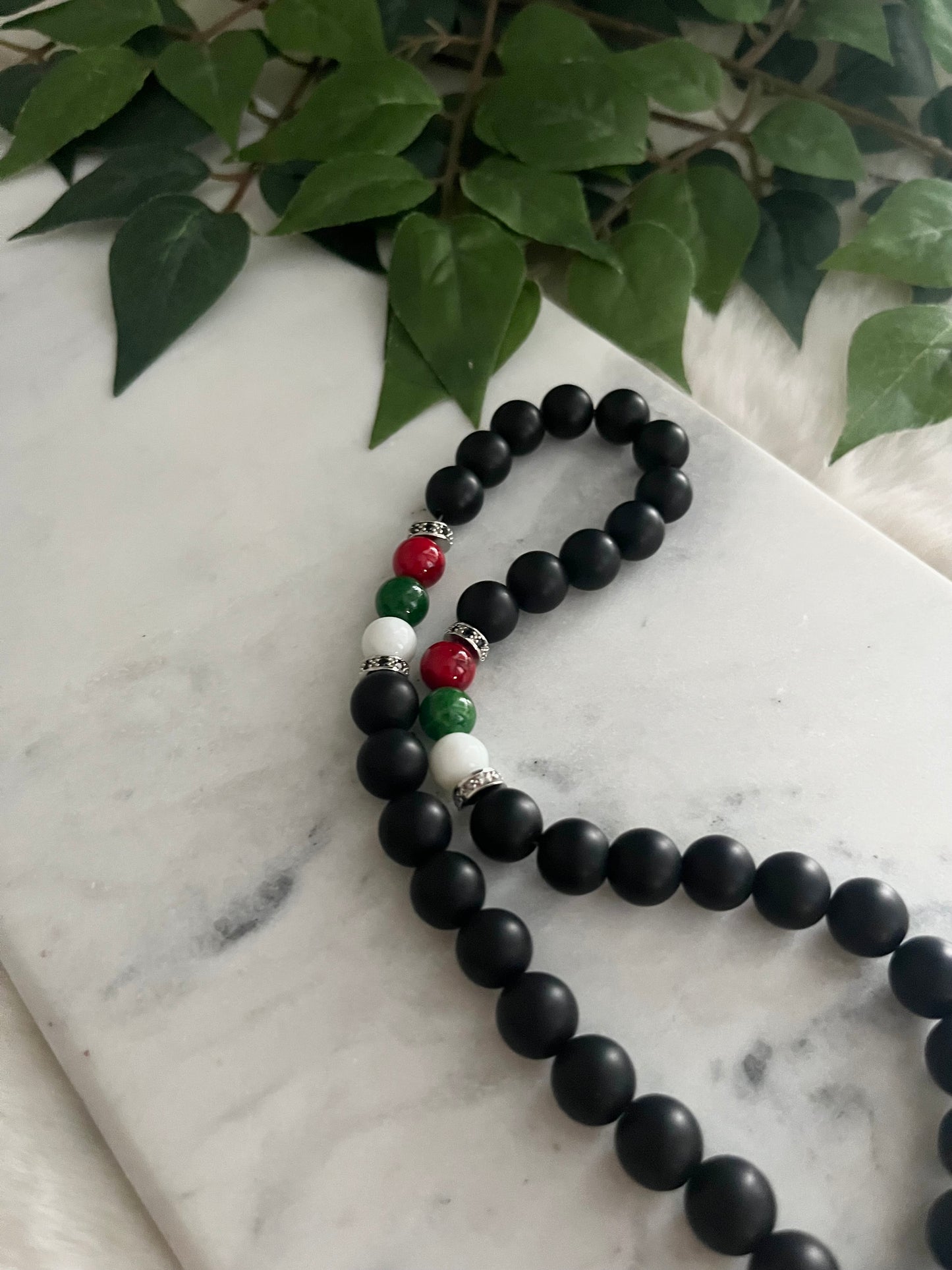 Tasbih - 33 Beads Handheld - Matte Black - Palestine