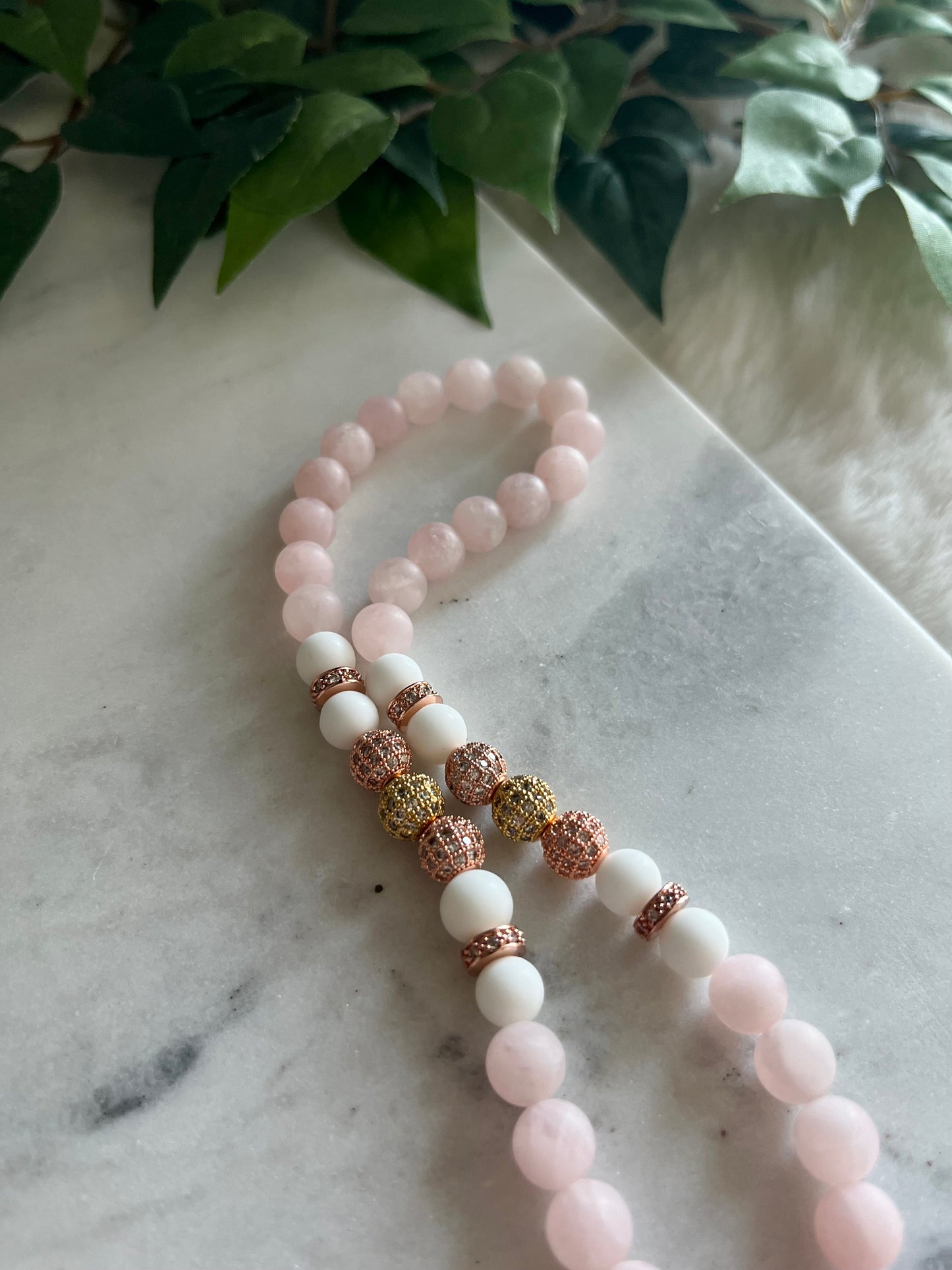 Tasbih - Jeeps & Trucks - Matte Rose Quartz - Allah & Ayatul Kursi