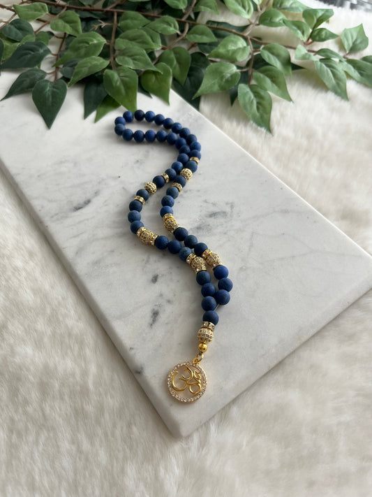 Rosary - 50 Beads - Galaxy Blue - Gold OM