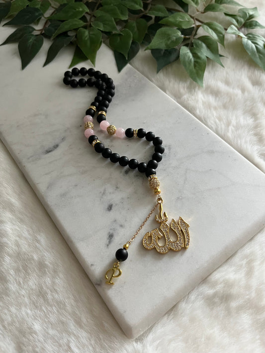 Tasbih - Jeeps & Trucks - Matte Black & Pink - Allah - Letter