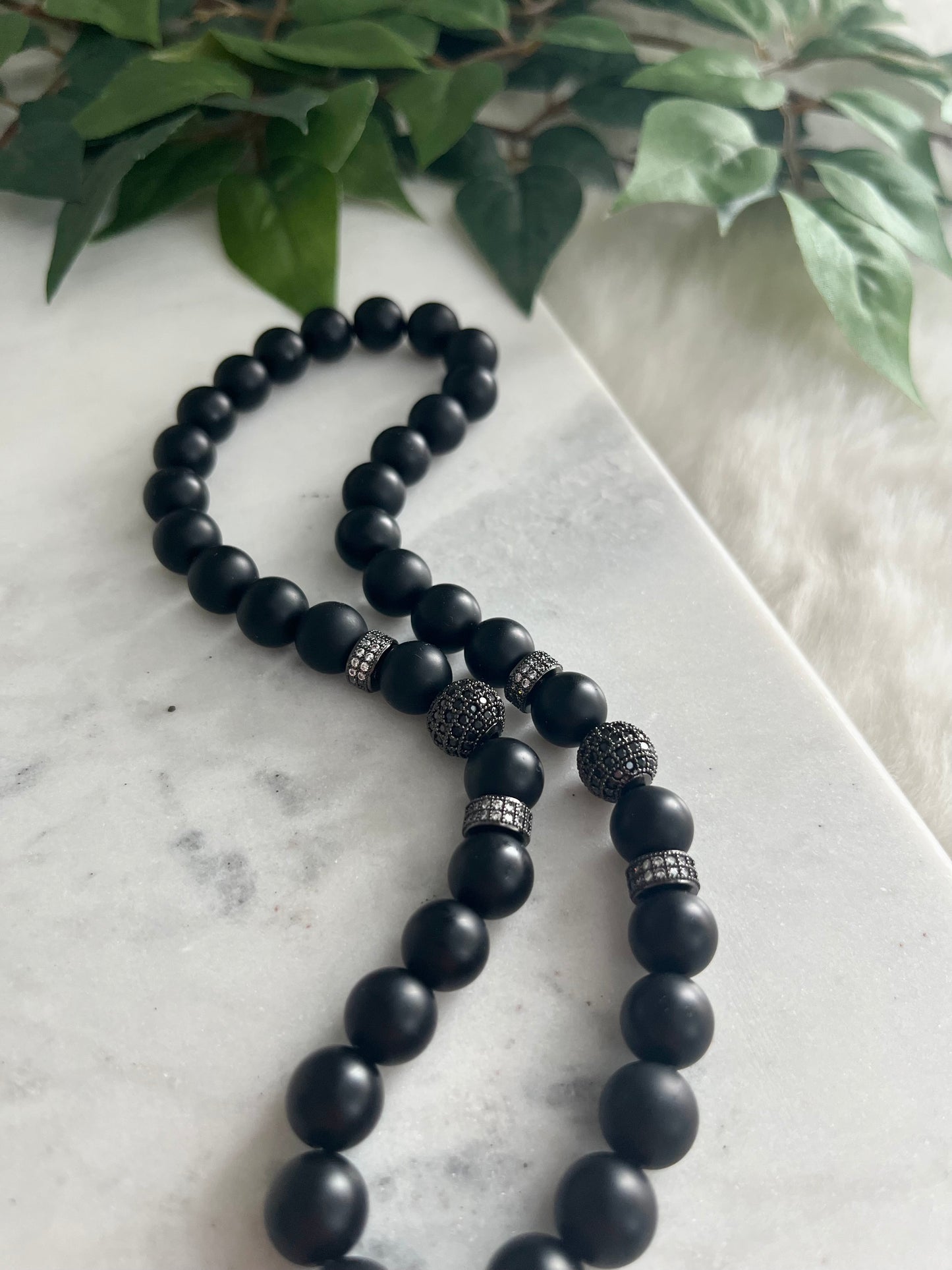 Tasbih - 33 Beads Hanging - Matte Black - Allah