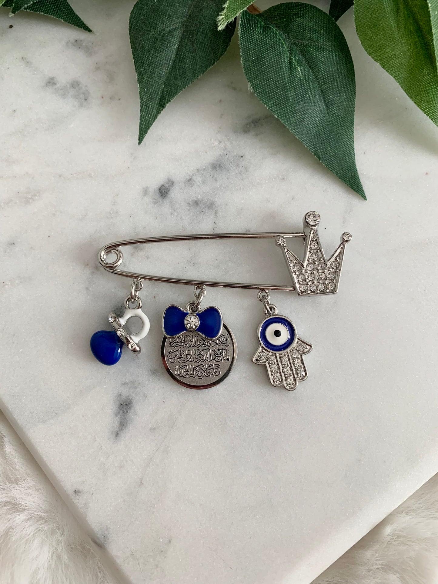 Baby Pin - Hamsa & Pacifier Charm - Boys