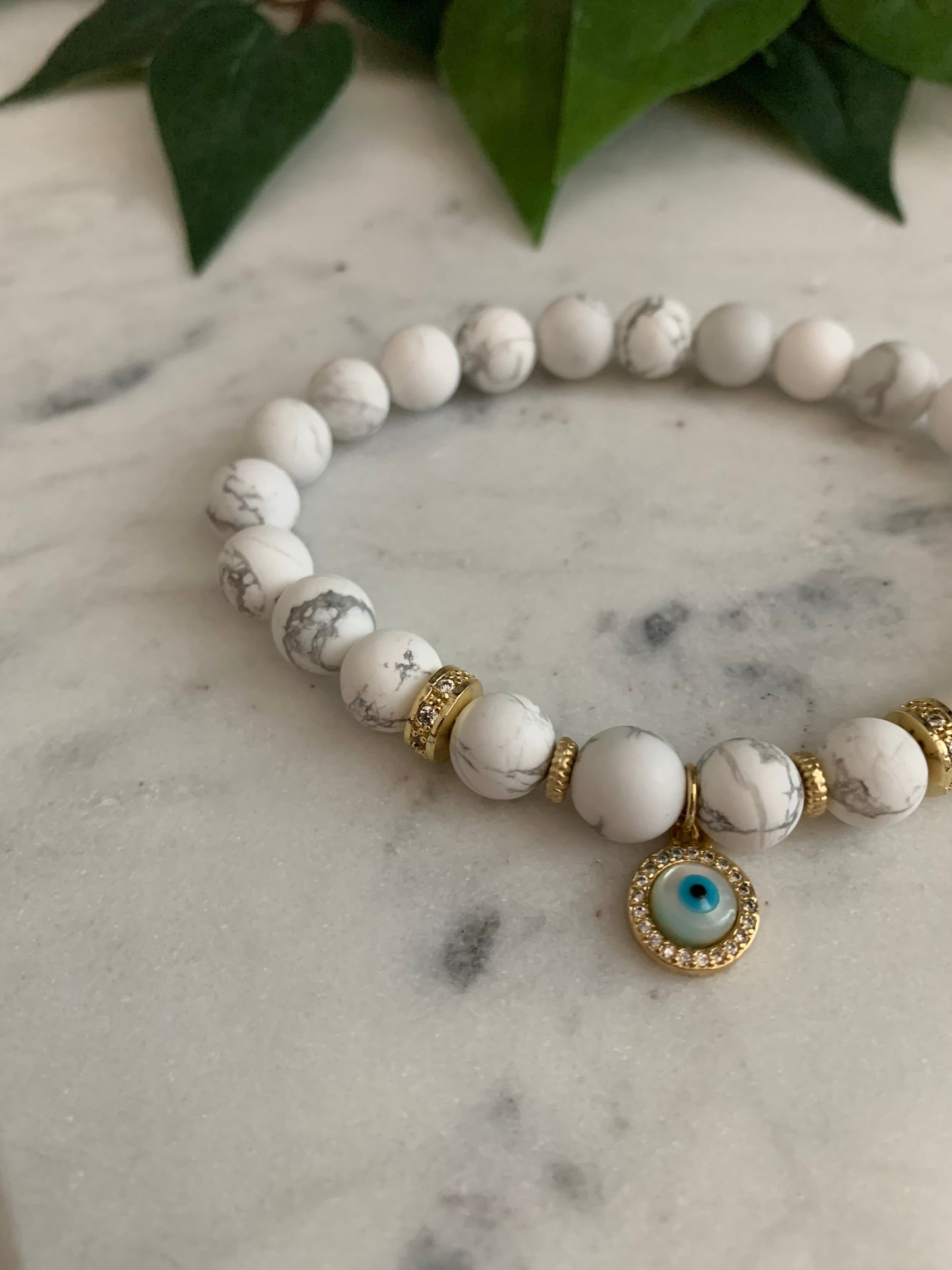 Howlite Evil Eye Bracelet