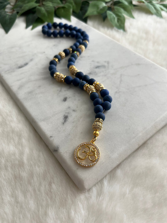 Rosary - 50 Beads - Galaxy Blue - Gold OM