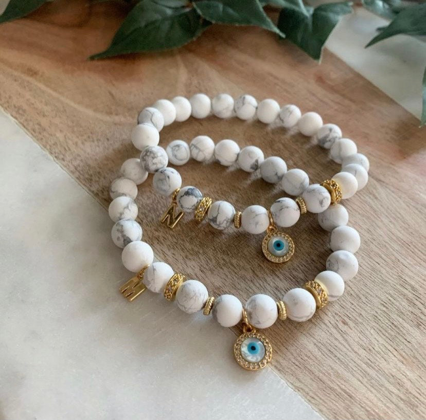 Howlite Evil Eye Friendship Bracelets