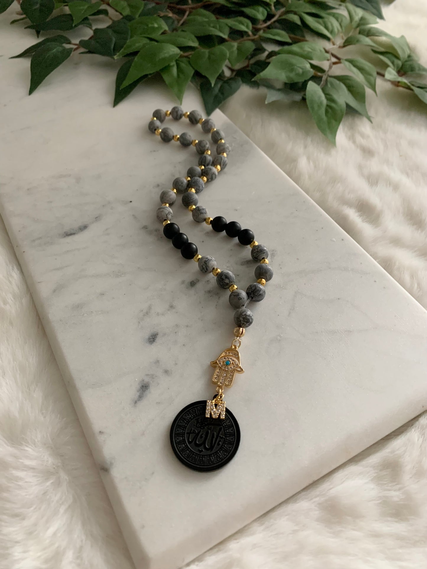 Tasbih - Jeeps & Trucks - Jasper & Matte Black - Allah Medallion