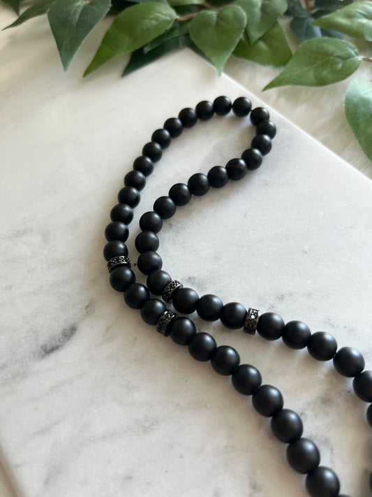 Tasbih - 50 Beads - Matte Black - Allah Pendant