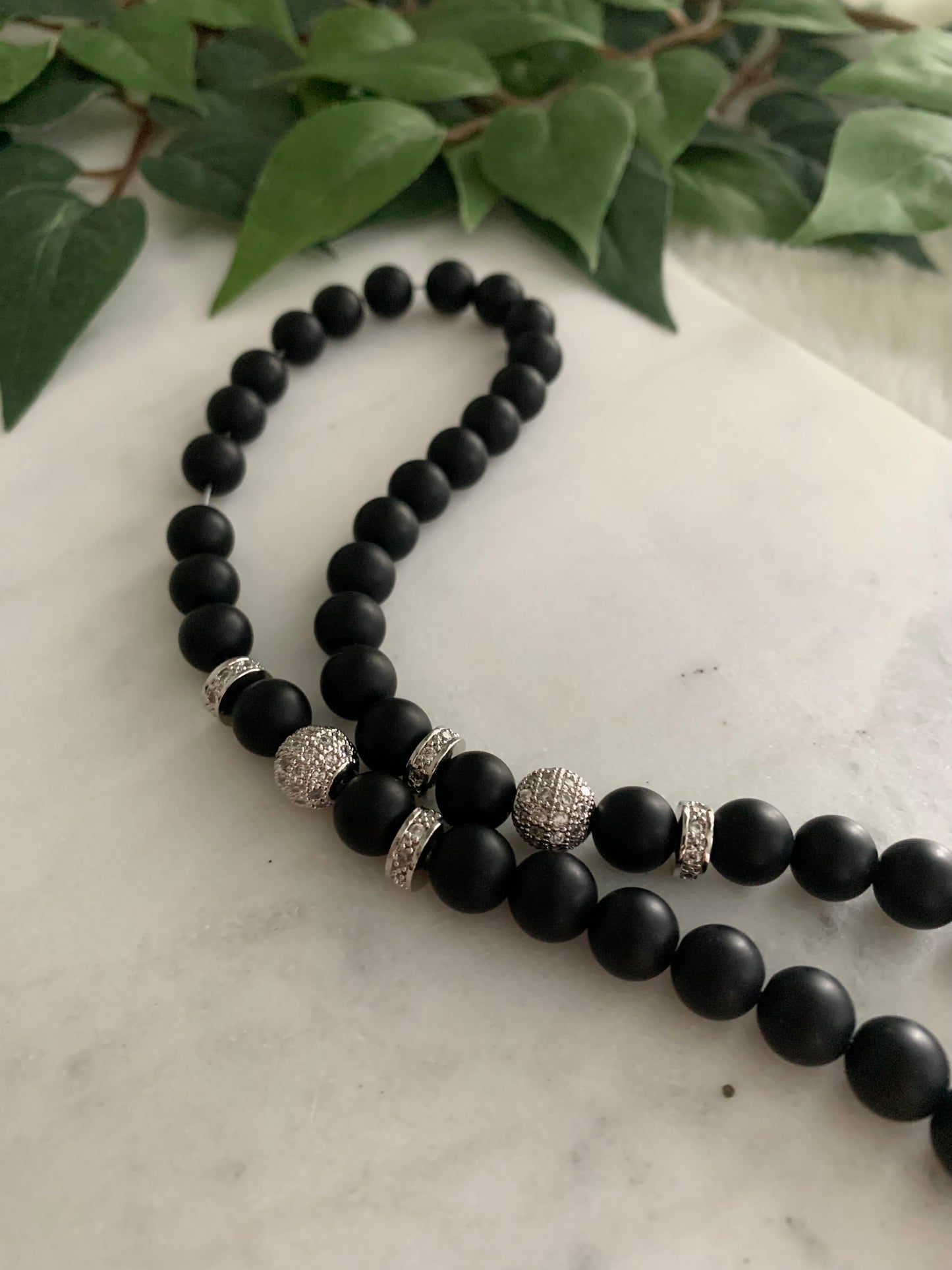 Tasbih - 50 Beads - Matte Black - Silver Zulfiqar Sword