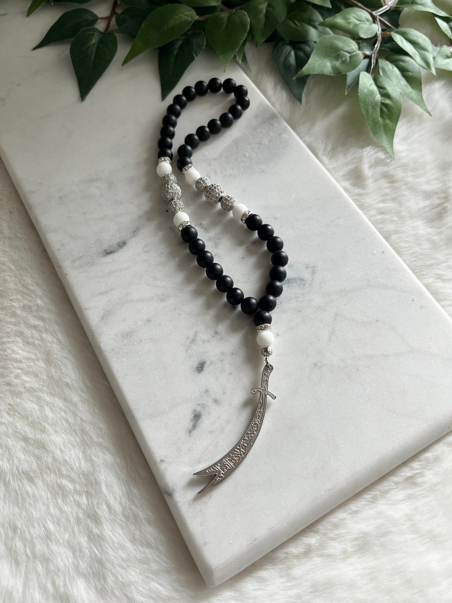 Tasbih - Jeeps & Trucks - Matte Black + Silver - Zulfiqar Sword