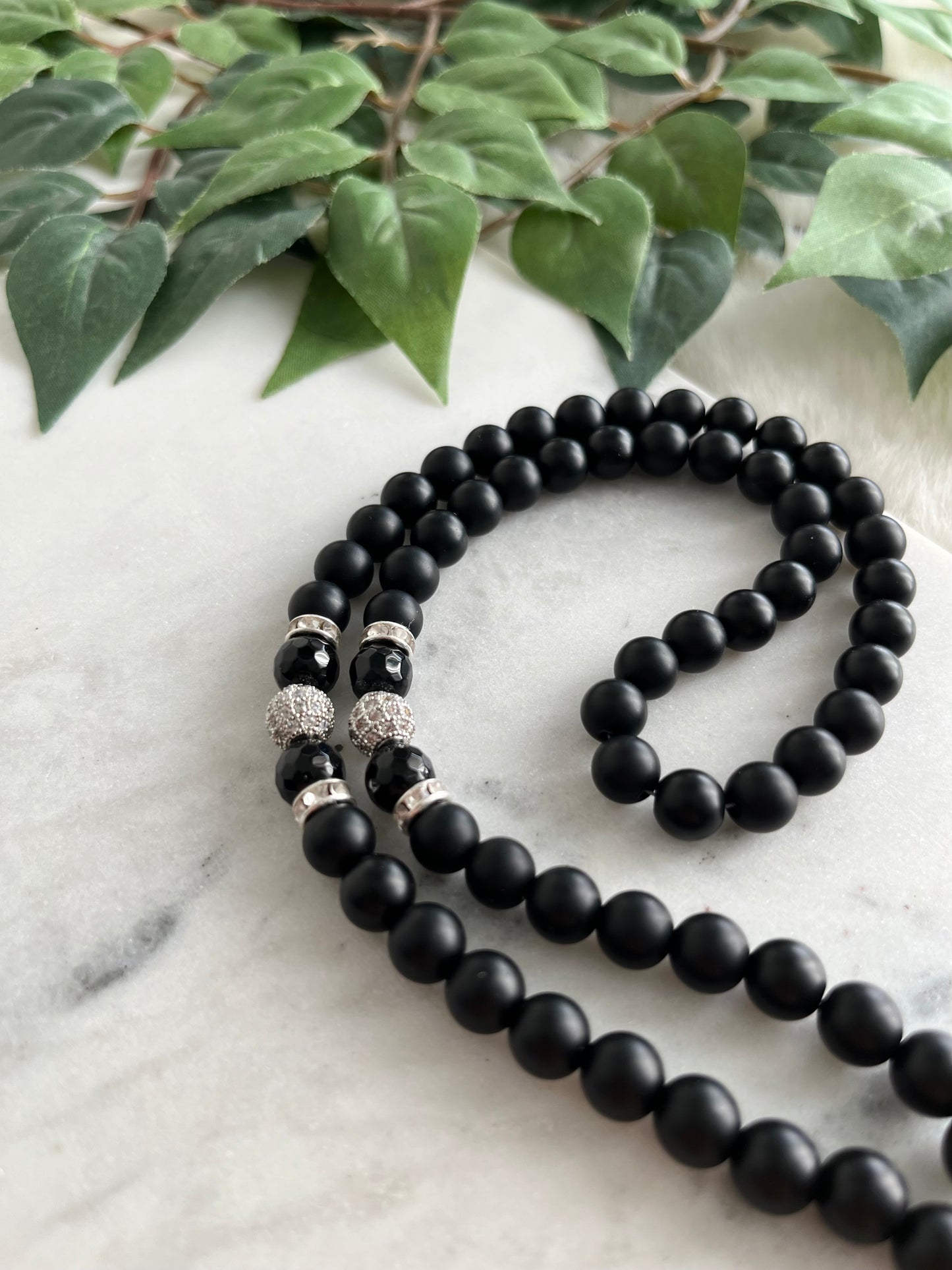 Tasbih - Mercedes - Matte Black - Allah Medallion - Letter