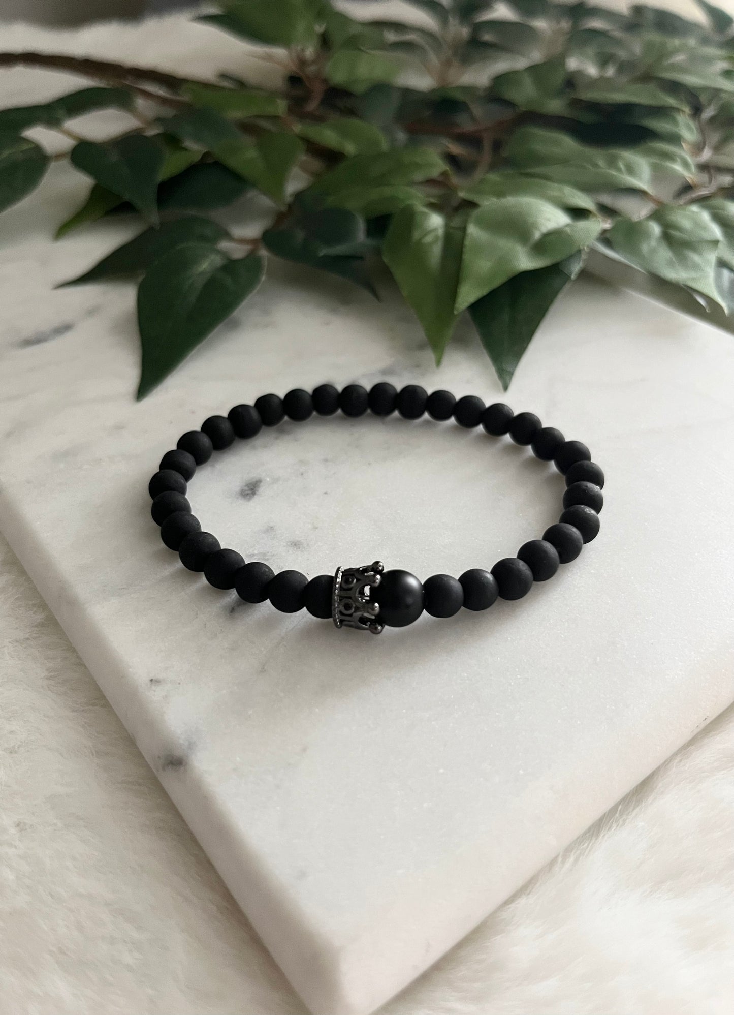 Matte Black Short Crown Bracelet