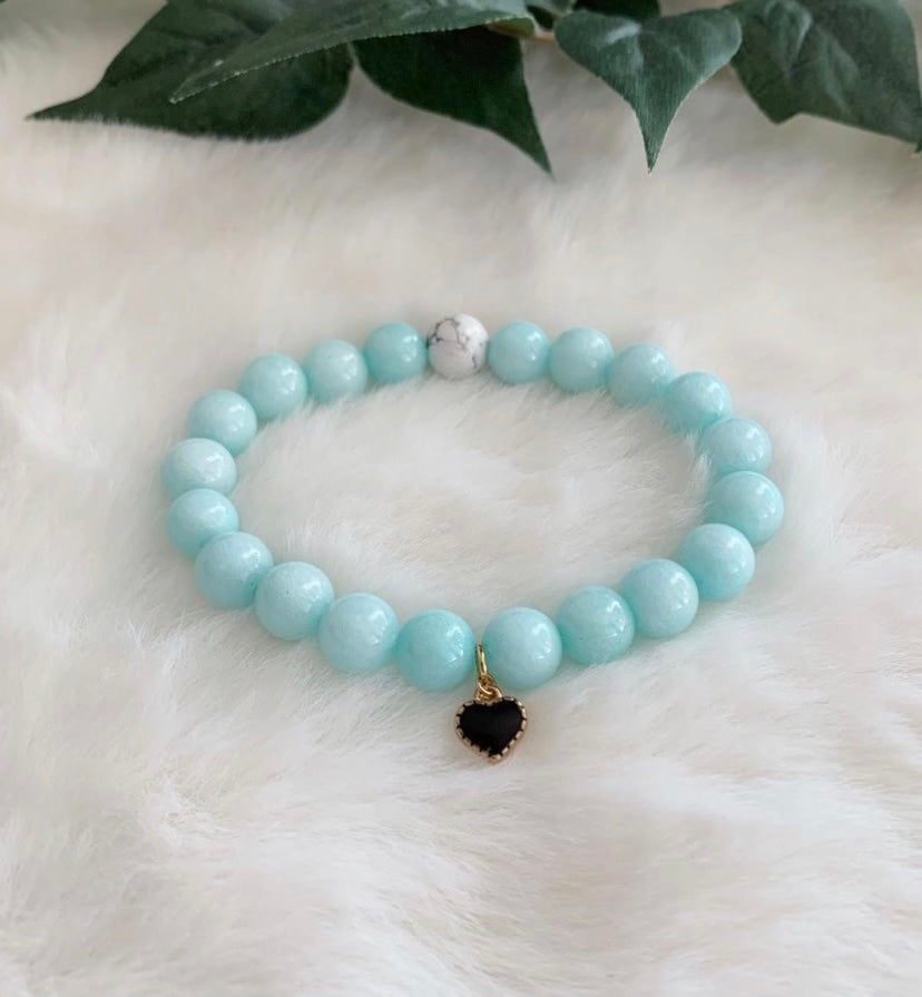 Mashan Jade Heart Charm Bracelet