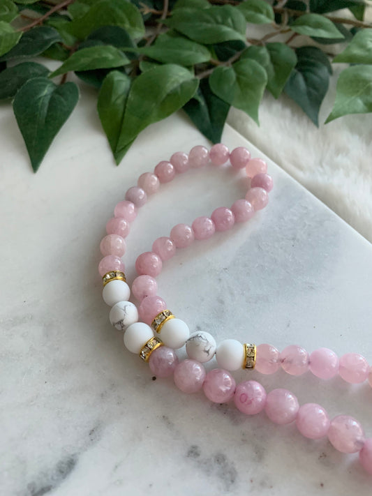 Tasbih - 50 Beads - Madagascar Rose Quartz - Allah Pendant