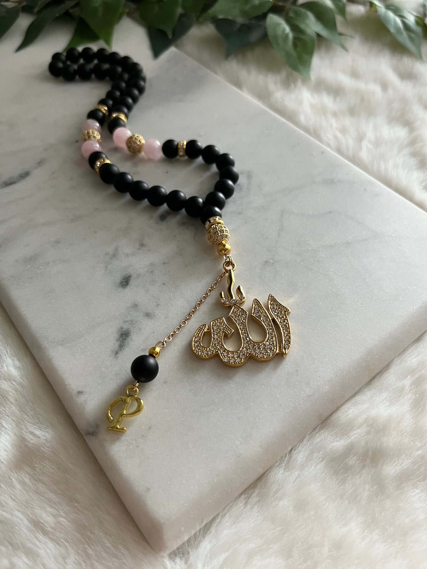 Tasbih - Jeeps & Trucks - Matte Black & Pink - Allah - Letter