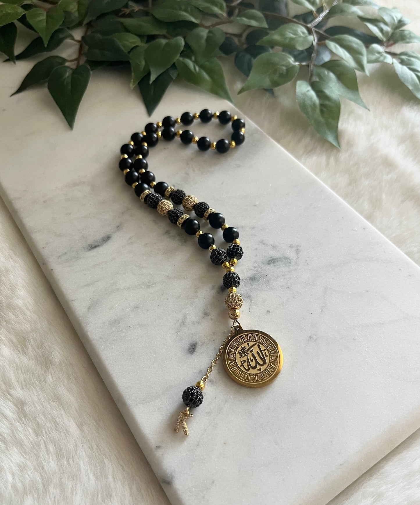 Tasbih - Jeeps & Trucks - Matte Black - Allah Medallion - Letter